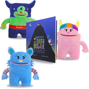 The Tooth Brigade ULTIMATE COMBO 3 Tooth Fairy Pillows and Book