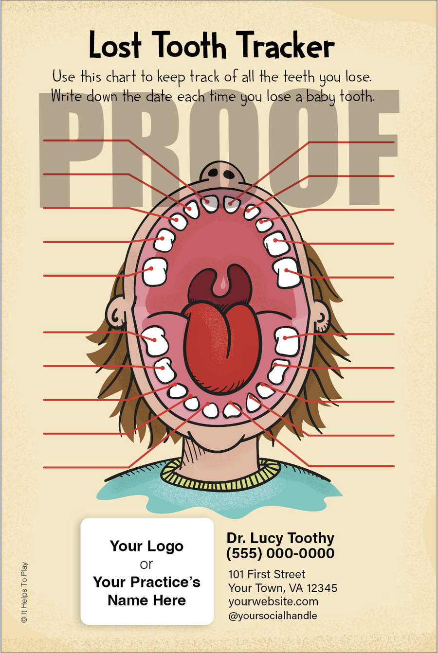 Customized Tooth Tracker Cards, 250 ct