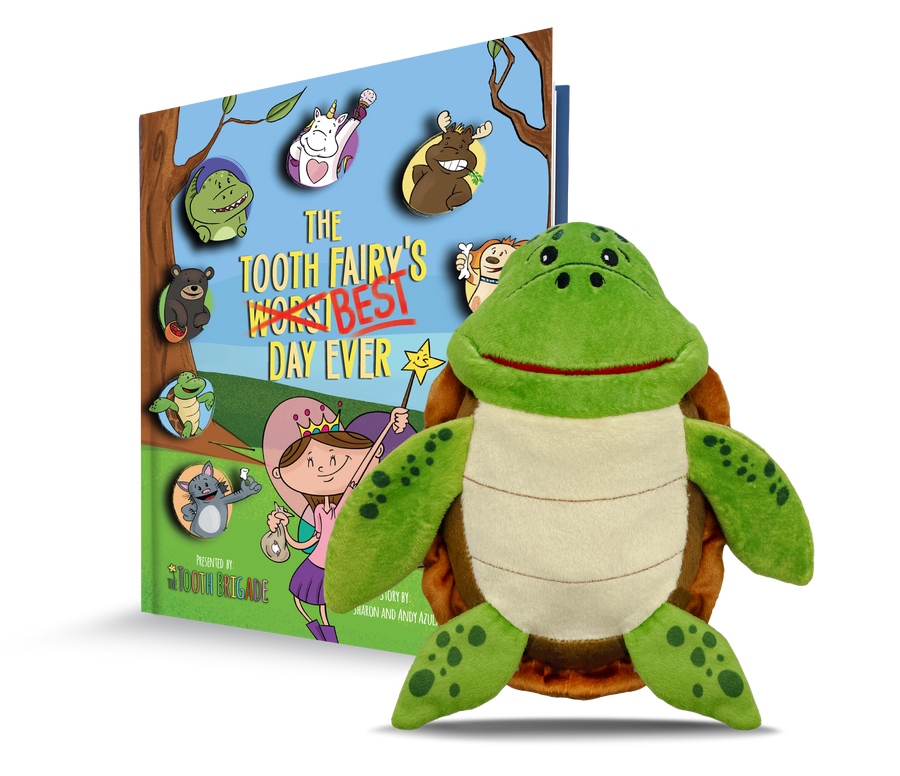 Kai Sea Turtle Tooth Fairy Pillow and Tooth Fairy Book Gift Set